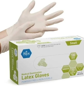 قفازات فحص لاتكس بودرة مقاس M (Latex Gloves M)